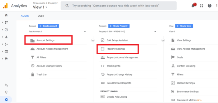 Google Analytics Account and Property ID for copying custom dimensions